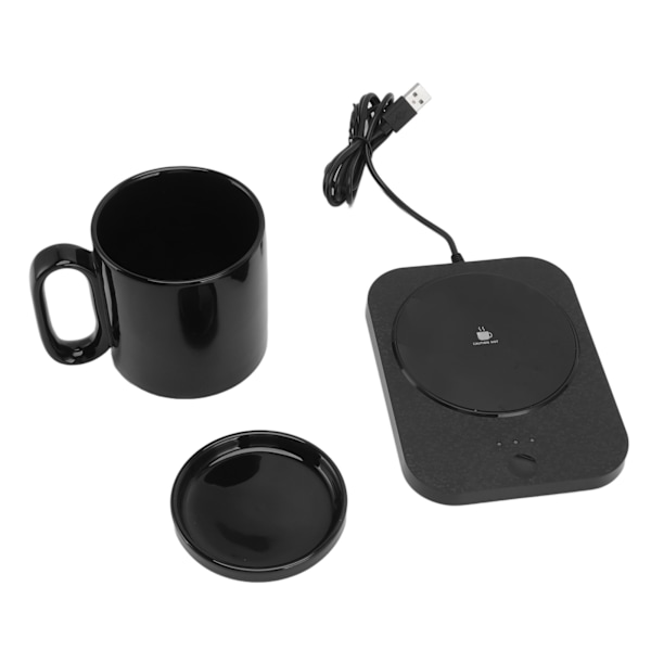 Smart Mug Warmer 3 Växlar Kontroll USB-driven Värmeplatta Mjölkkopp Isolering Värmare Svart