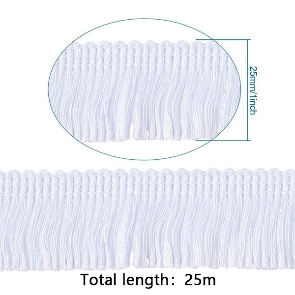 Polyester Frynser med Kant i Blonder, Frynsefiber Trim til Syning Q