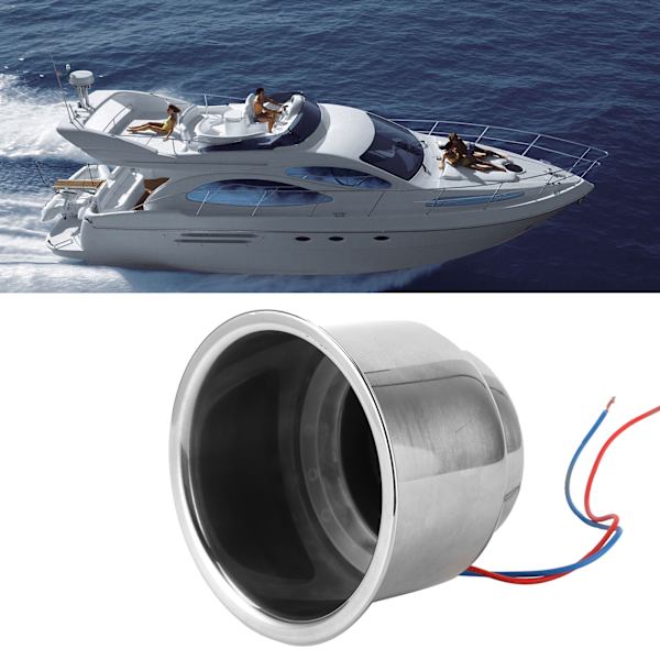 Kølebeholderstativ i rustfrit stål med grønt LED-lys, universal til båd / yacht / lastbil / bil / lejlighed / campingvogn