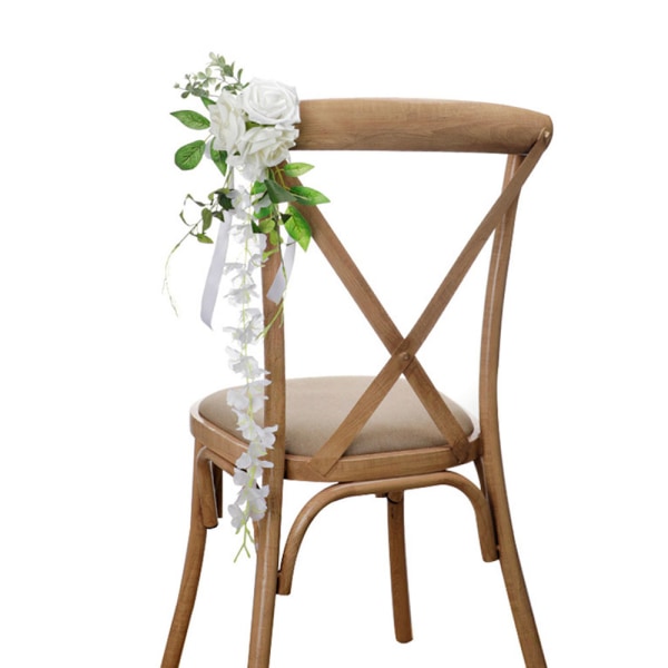 Aisle Blomsterarrangemang för bröllopsceremoni Aisle Chair Back F