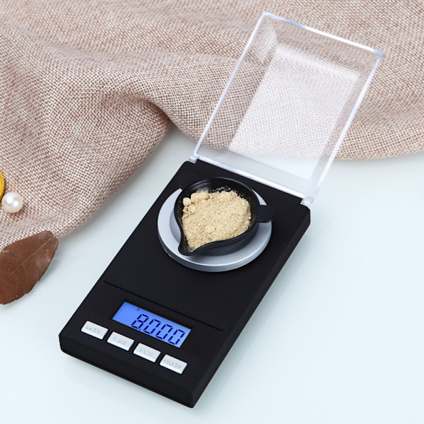 Professionell milligramvåg med högprecisionssensorsystem, noggrann milligramvåg för bred användning, 50g kapacitet, multifunktionell
