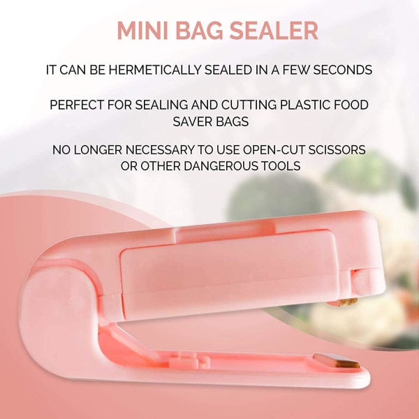 Mini Bag Sealer Laddbar Portable Quick 2 in 1 Sealer för