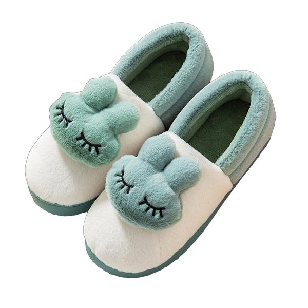Kaninslippers för kvinnor, fluffiga, söta, djur, minnesskum, inomhus