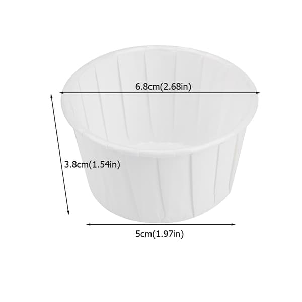 100 stk Mini Cupcakeformer Papir Runde Kakebakekopper Muffinsformer Hjem Fest Bryllup, Hvit