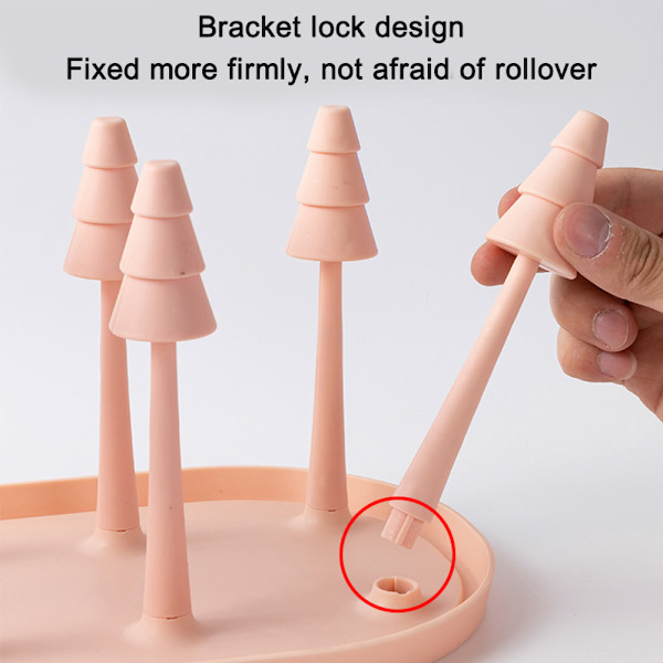 Babyflaske tørkerack, koppholder avtakbar 6-brakett drenering