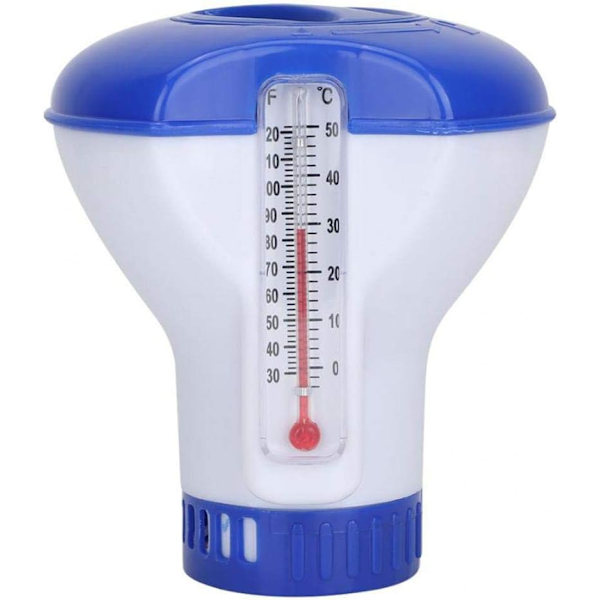 Flydende Pool Diffuser, Pool Klor Diffuser med Termometer, Automatisk Klor Diffuser til Alle og Pools,