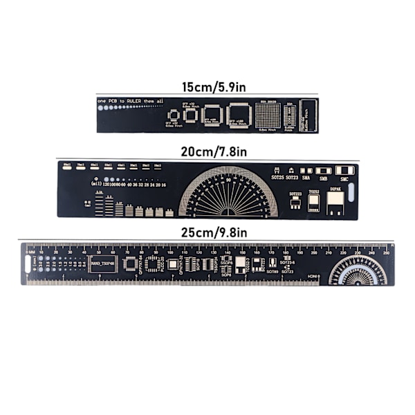 PCB-insinöörien mitta, monitoiminen, 3 kokoa, vakioasteikko elektroniikka-insinööreille