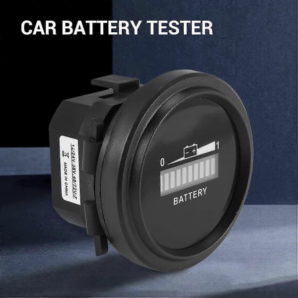 12V/24V/36V/48V/72V LED digital batteriindikator vattentät mätare för golfbil black