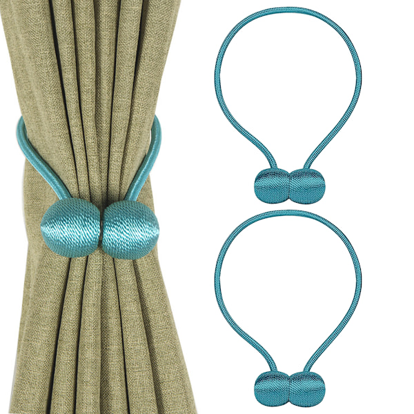 2-pakks magnetiske gardinholdere, med krok-kule for gardinbindinger, tau-spenner