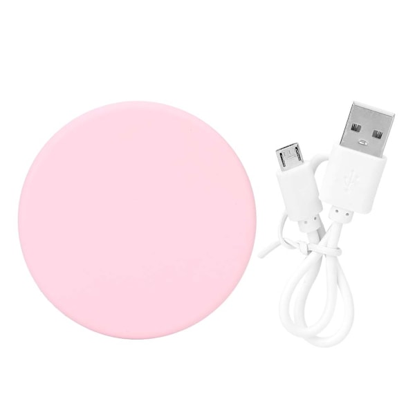 Bärbar Vikbar Rund LED-Upplyst Smink Spegel USB Laddning Fickhandväska Spegel