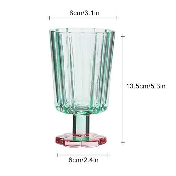 1 st Flerfärgade frostade glas för familjebruk, gröna