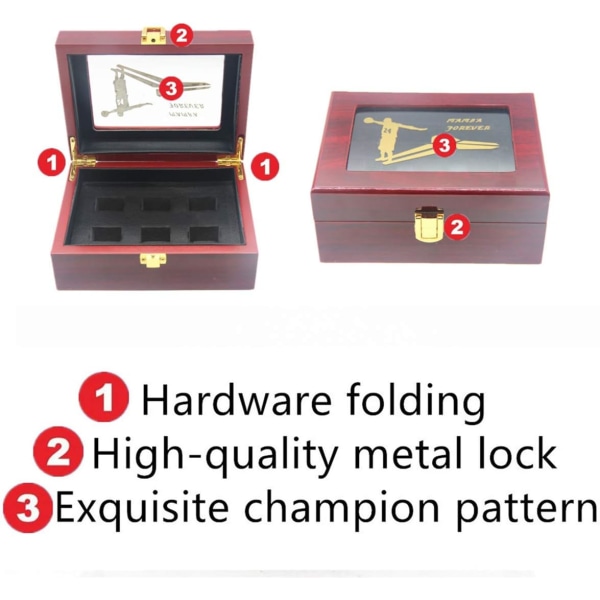 2000 2001 2002 2009 2010 LA Championship Replica Ring Lakers rings set Storlek 11 med Deluxe Wood Box och 2016 K'o'b'e Retirement Commemorative Mamba