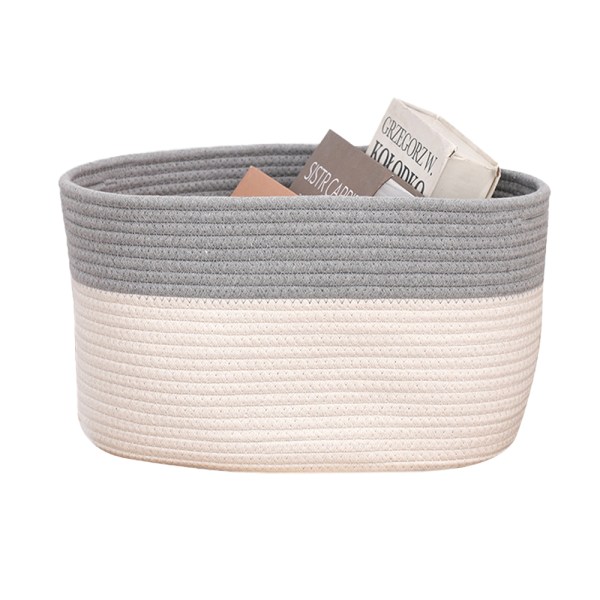 Toy Storage Basket - Gray and White