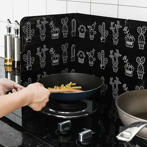 Stänkskydd i aluminiumfolie med non-stick, vindtätt skydd för närliggande plastbehållare, hopfällbar design för enkel förvaring, lämplig för flera användningsområden