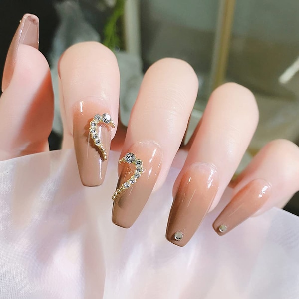 Hjärtformade naglar, DIY nagelkonstdesign dekoration tillbehör för flickor och kvinnor