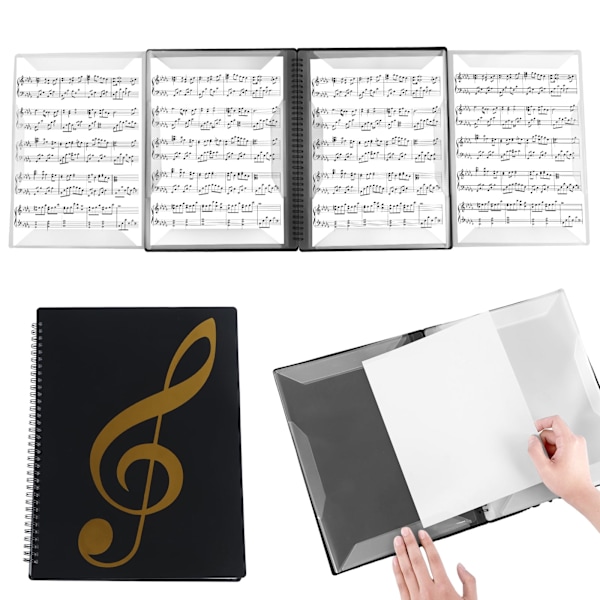 Notmapp Mapp 4 Sidor Expandera Piano Notmapp Pärm Ele Spiral Notmapp Organizer A4 Storlek Skrivbar Körmapp för Notförvaring