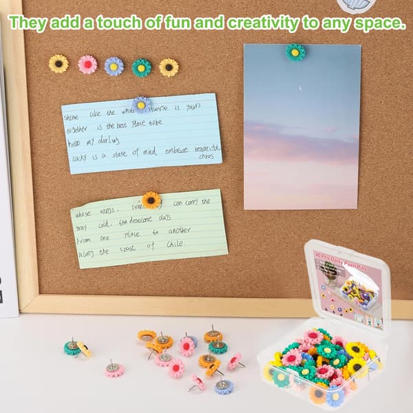 40 stk. Blomster Push Pins