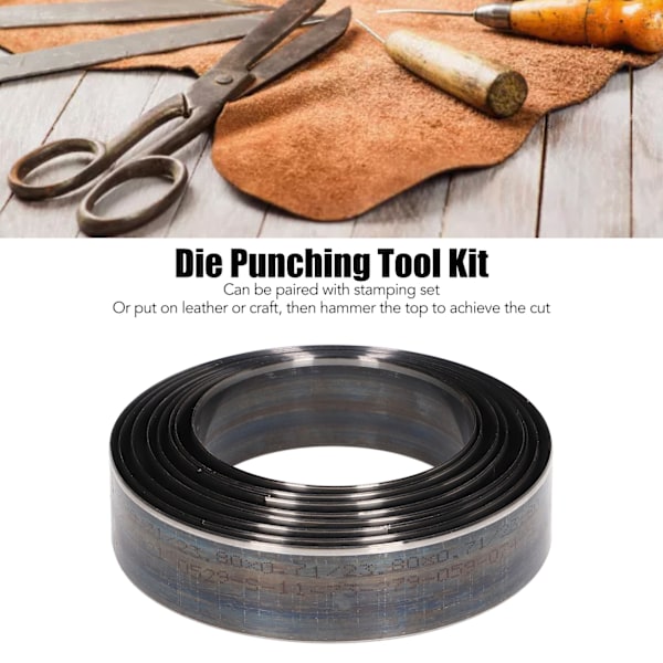 8 stk Leather Punching Die Set Rund Form Legering Stål DIY Papp Klippeskjæreform Punching Tool Kit