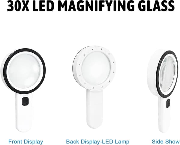 Lukulasin suurennus, 30x suurennus 12 LED-valolla - Lighte