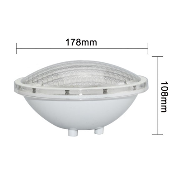 Fargerik RGB-svømmebassenglampe i plast med fjernkontroll, innebygd LED-pære