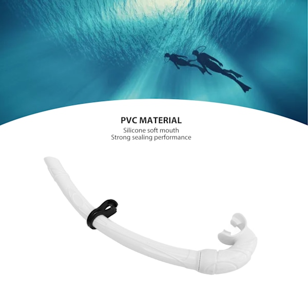 Dykkersnorke PVC Easy Breath Snorkel Dykning Snorkling Rør med Komfortabel Mundstykke til Fri Dykning Hvid