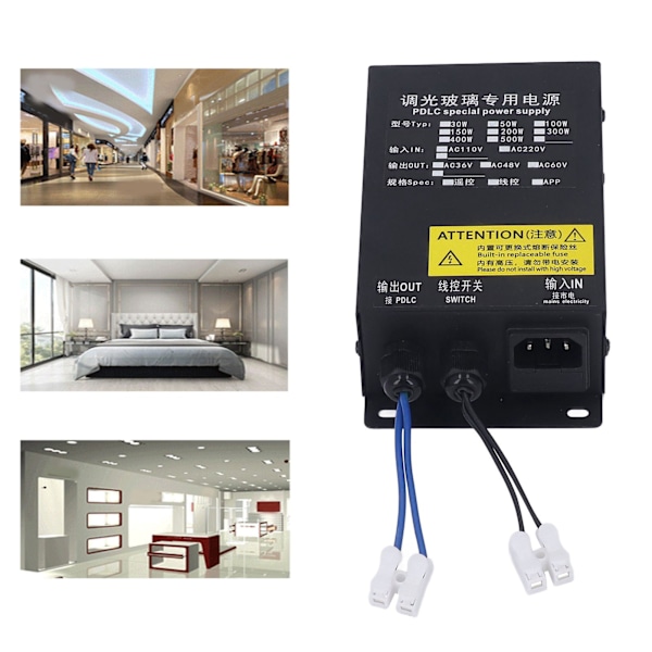 Skifteligt Glas Strømforsyning Atomiseret Dæmpning Intelligent Elektronisk Styring til PDLC 50W 60V EU Stik 220V