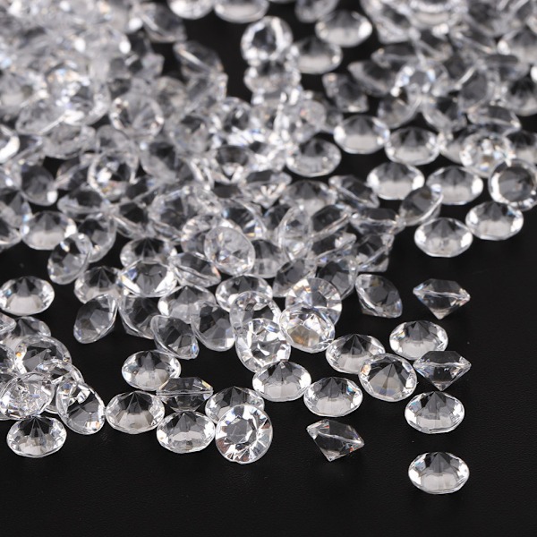 Resin Rhinestones Transparent 6mm Plast Akryl Ädelstenar För Festdekorationer Bordsdekorationer Bröllopsdekor