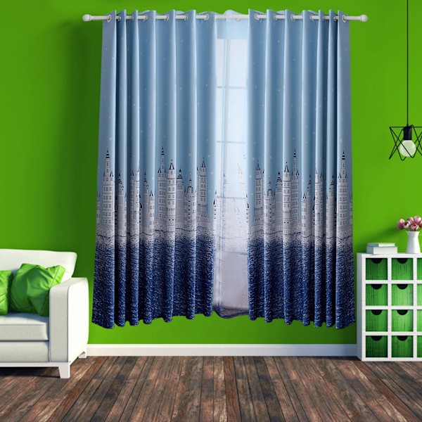 Eleganta Ombre Gardiner, Modern Gradient Mörkläggning för Bevarande av Privatliv, Enkel Installation 100x250cm Blå, Dubbla Lager för Vardagsrum