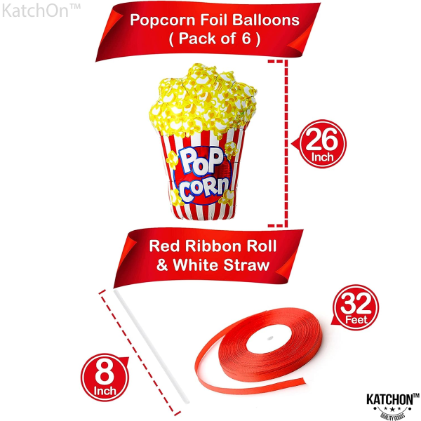 Popcornballonger för popcornfestdekorationer - 26 tum