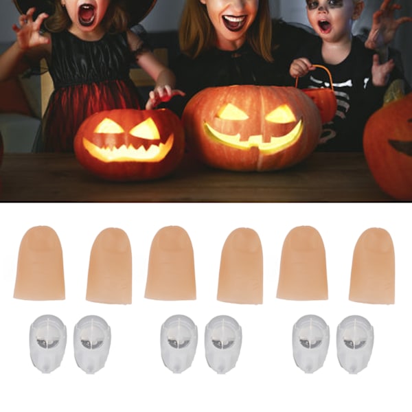 5 par finger LED-lampor för tummen, PVC, 3V, 40 mAh batteridriven, 4,5 cm, vita