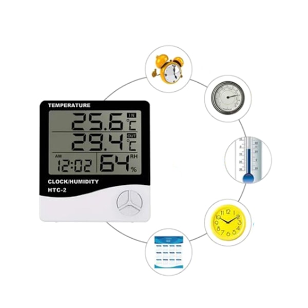 Digital hygrometer termometer inomhus temperatur fuktighet monitor med extern vattentät sond för inomhus utomhus