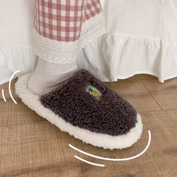 Tofflor för kvinnor Fuzzy Cute Animal Memory Foam Indoor House Sl