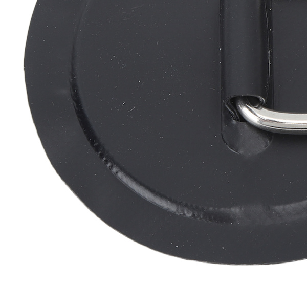 4 stk. Sorte D-Ring Patches PVC Rund Form Stærk Rustfrit Stål D-Ring Pude til Båd Flot Paddle Board