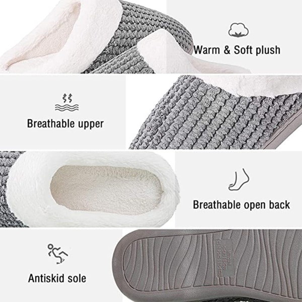 Mjuka minnesskum tofflor för kvinnor Komfort Varma Slip on Hou