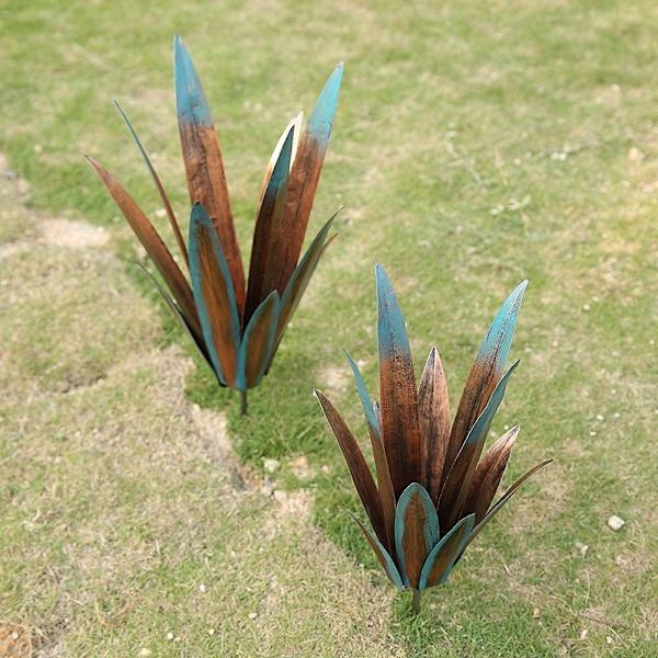 2 stk Tequila Rustik Skulptur DIY Metal Agaveplante Hjem Decor R