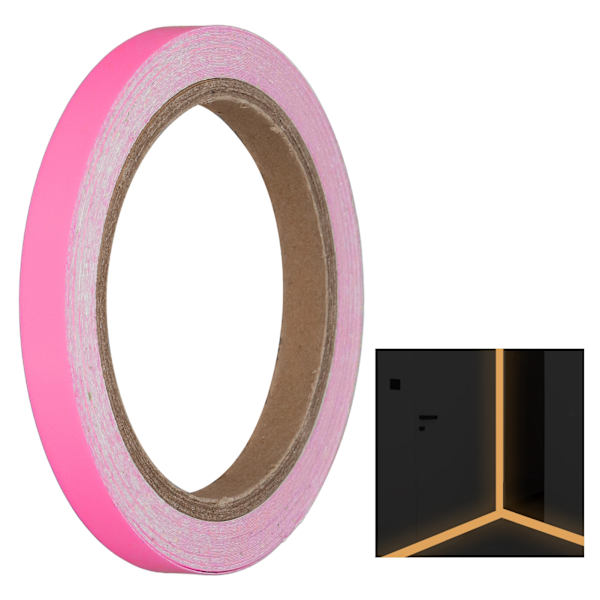 10 meter lang Glødende tape som lades under ultrafiolett lys Svart lys fluorescerende tape for glatte vegger og trapper
