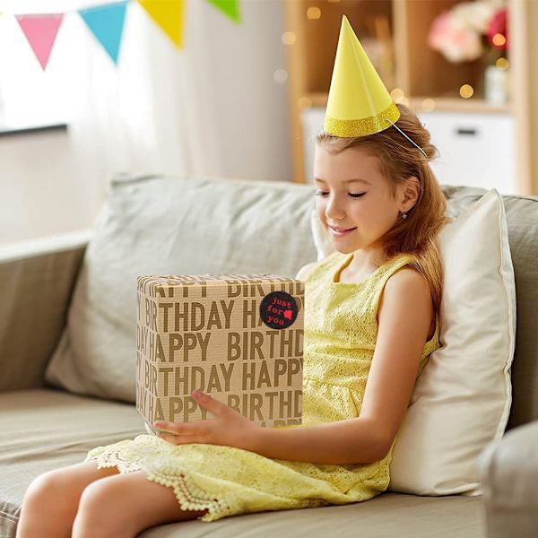 Gratulerer med dagen innpakningspapir, gavepapir (7 ark)