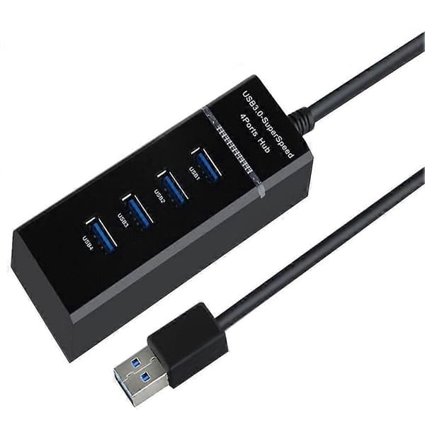 Hi-speed 4 Port Usb 3.0 Multi Hub Splitter Expansion 5gbps Adapterkabel För Stationär PC Laptop(svart