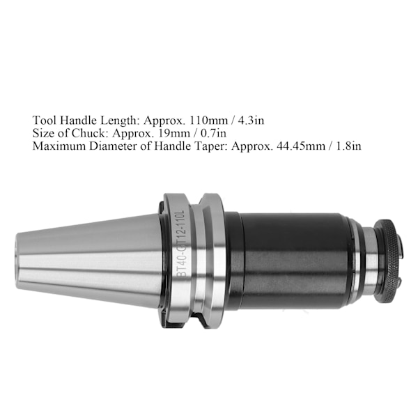 Tapping Holder Collet Chuck Shank Teleskopisk Buffer Overbelastningsvridningsbeskyttelse BT40‑GT12‑110L