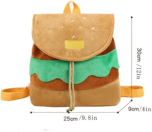 Hamburger Design Rygsæk Håndtaske! Sød Frontklap Snørepose!