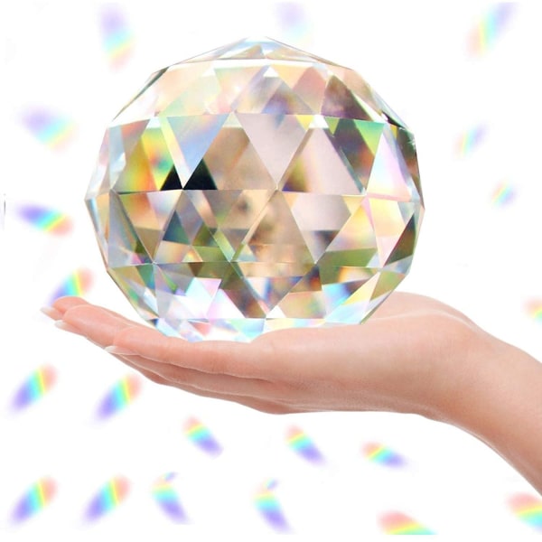Klarglas Crystal Ball Prism Suncatcher Rainbow Maker, sfär