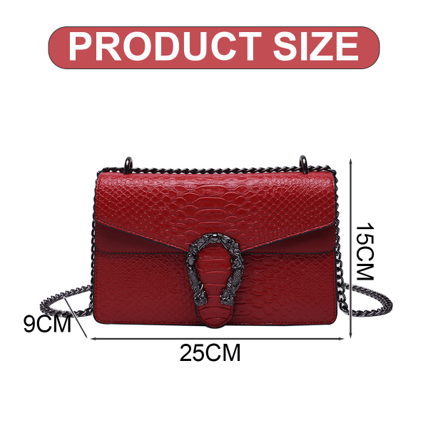 Kvinnors crossbody väska och axelväska - ormkedja plånbok läder axelväska