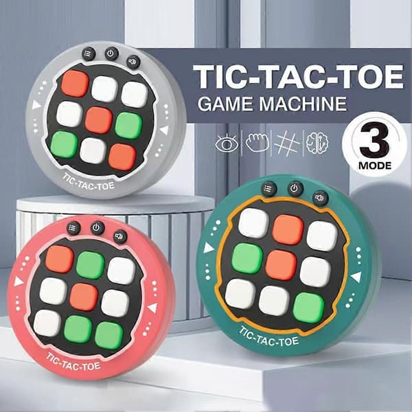 Tic-Tac-Toe Bolt-spil Bærbart elektronisk hjernespil tænketræningsbrætspil til børn Blue