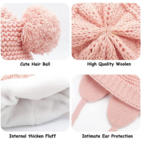 1 set Baby Hat Cute Bear Toddler Earflap Beanie Warm för hösten
