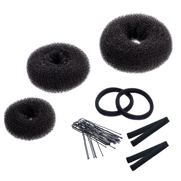 17 st Donut Hårbulle Maker Set, 3 st Hårbulle Maker,