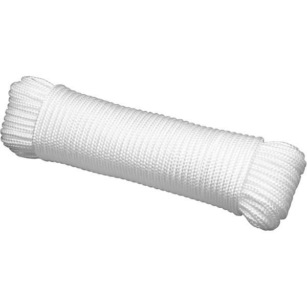 Nylontov, stærkt og holdbart, 8mm*25m, hvid