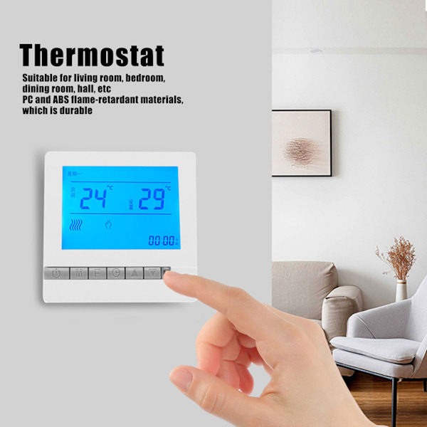 AC220V Gulvvarme Termostat Smart Temperaturregulator for Hjem Soverom Hall