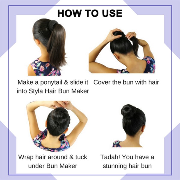 Hårbollemaker for barn, 3 stk Chignon Hår Donut Sokk Bolle Form