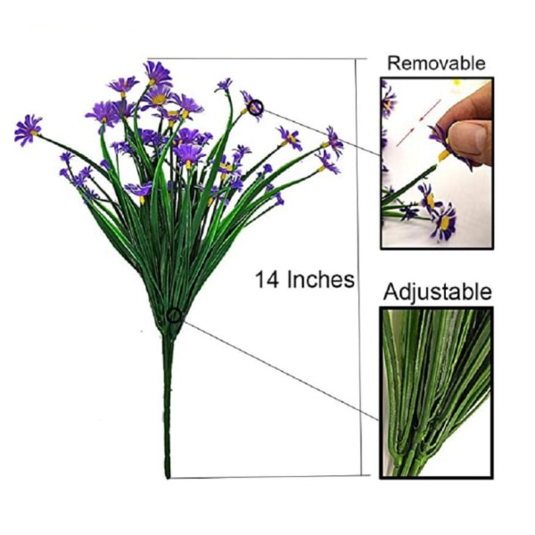 Konstgjorda prästkragar, 4 st konstgjorda blommor grönt plast