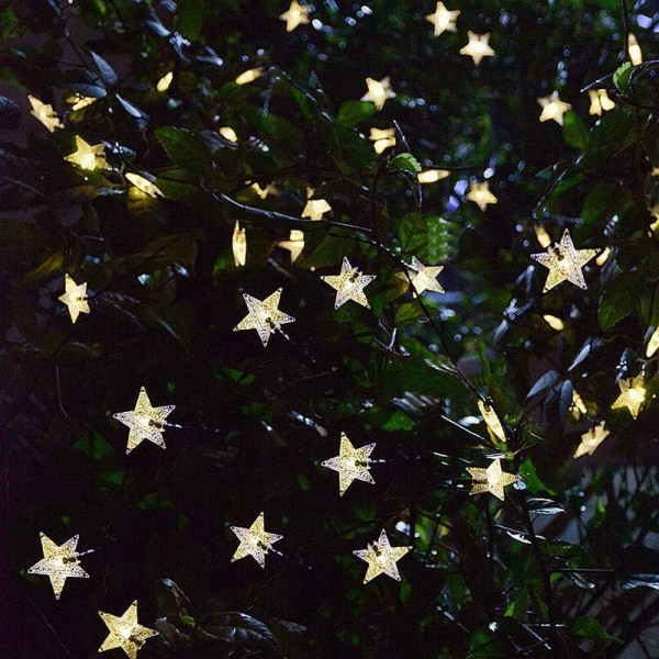 Solcellsjulbelysning utomhus stjärnljussträng, 39ft 100 LED T